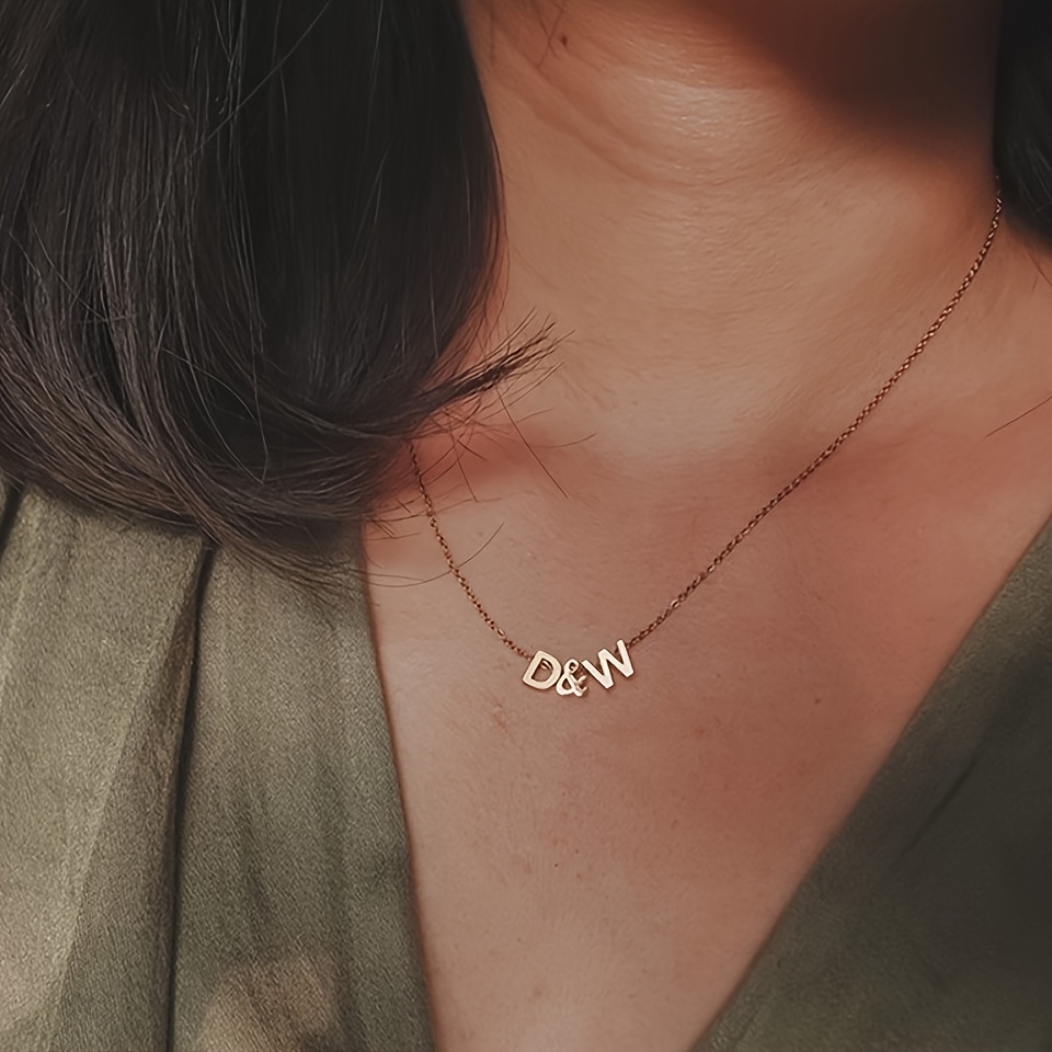 26 English Alphabet Additions Stainless Steel Letter Pendant